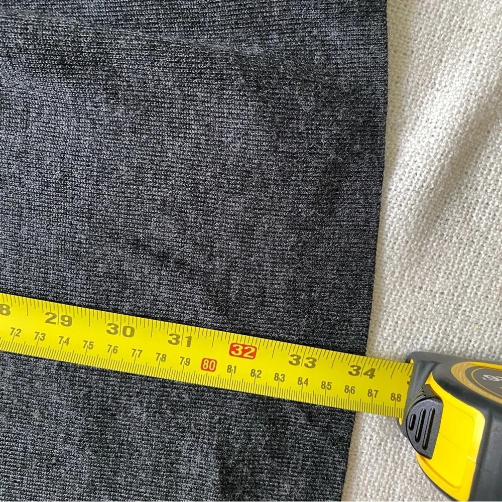 TAHARI Extra Fine Merino Wool Dark Gray Open Cardigan Size L - Picture 12 of 13